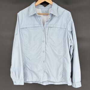 L.L.Bean Women's Tropicwear Shirt XL Light Blue UPF 50+ Sun Protection Fishing